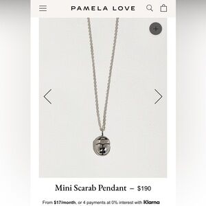 EUC Pamela Love 925 sterling silver Mini Scarab Pendant Necklace